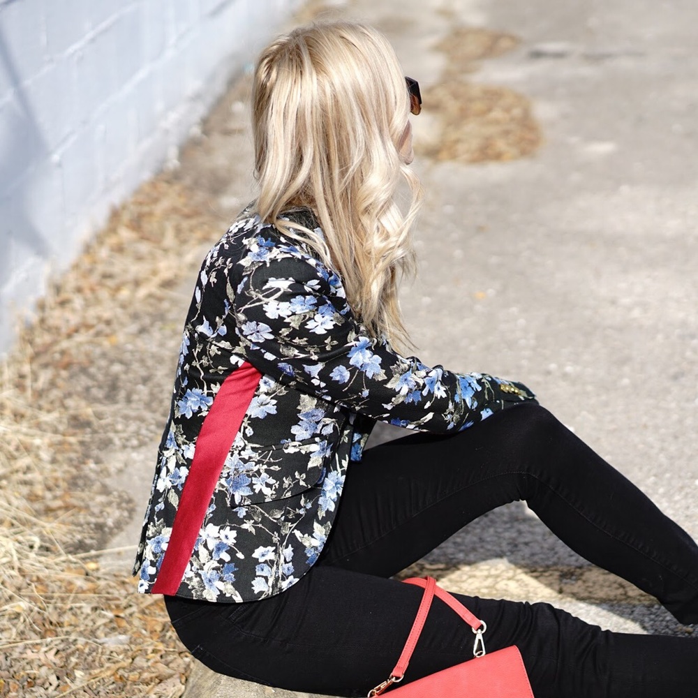 Smythe Tuxedo Blazer in Floral